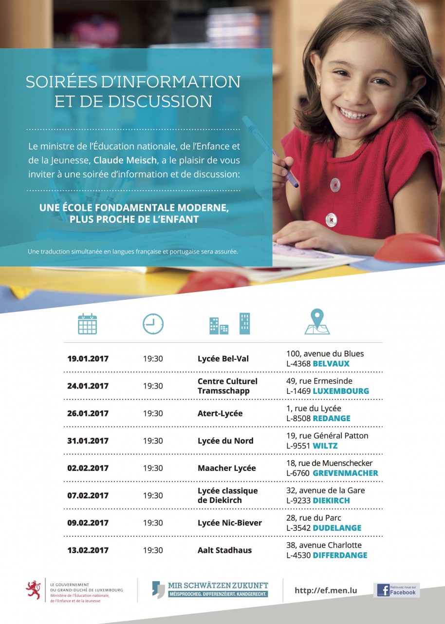 Ministério luxemburguês lança sessões de informação para pais de alunos - BOM  DIA Luxemburgo