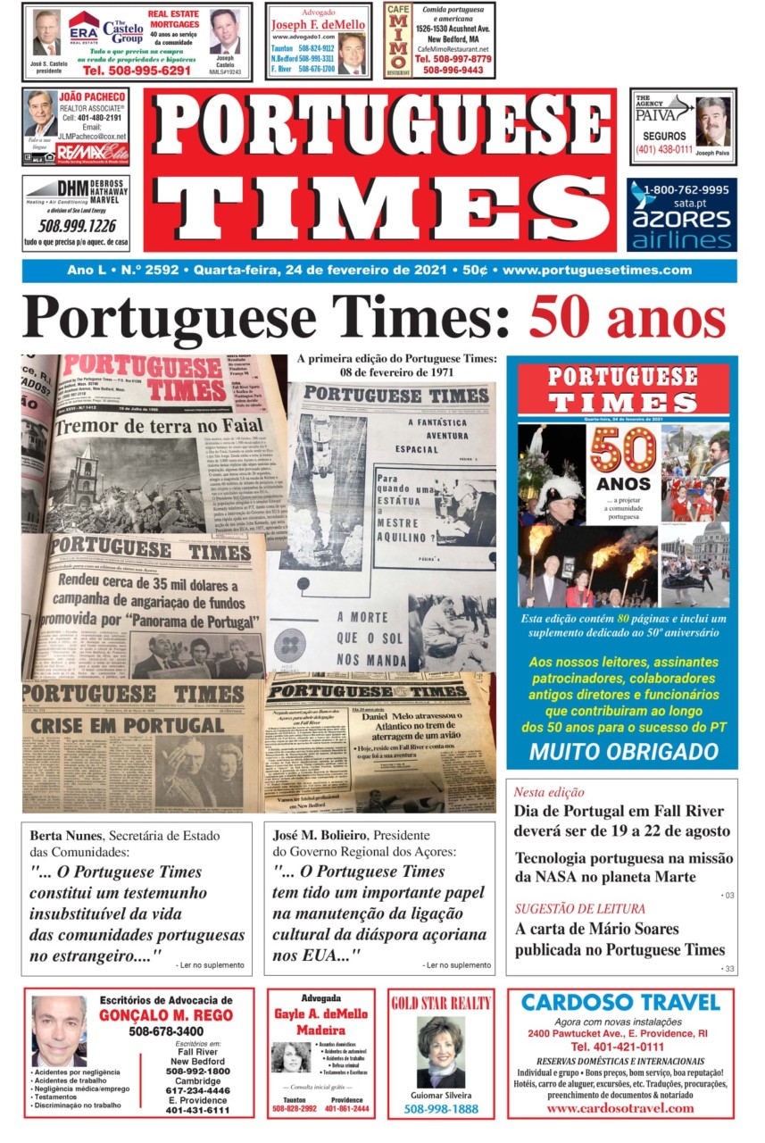 Portuguese Times: 50 anos ao serviço da comunidade luso-americana – Mais  Ribatejo