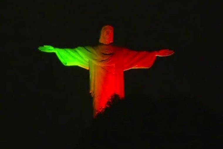 Cristo Redentor com as cores de Portugal para receber Marcelo - BOM DIA  Suíça